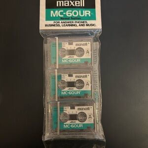 Maxell MC-60UR Blank Audio Cassette Tapes - NWT Set of 3